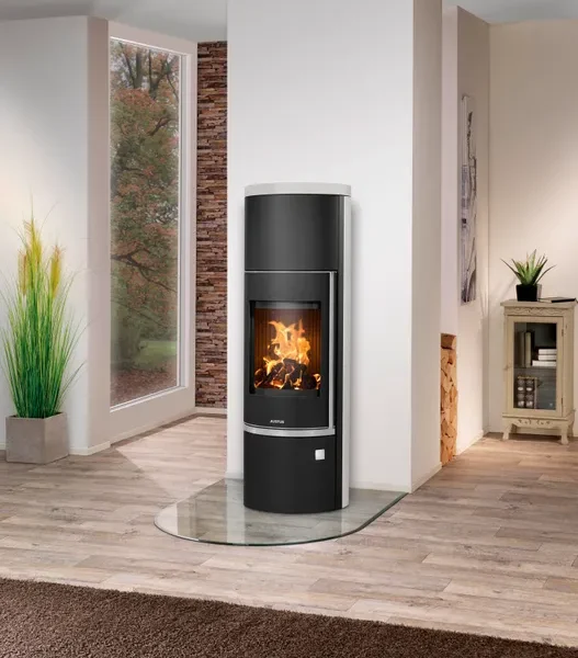 Poêle à bois JUSTUS Faro w+ 2.0 noir / beige 7 kW